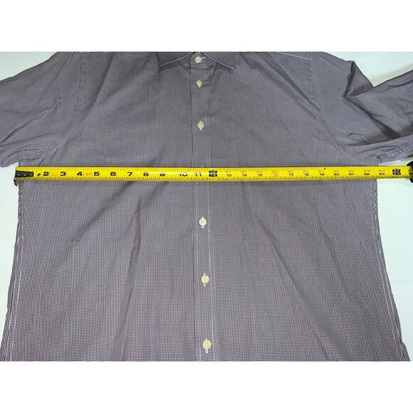 Charles Tyrwhitt Shirt Size 16.5/34 Burgundy Check Jermyn Street London Slim - Picture 9 of 16